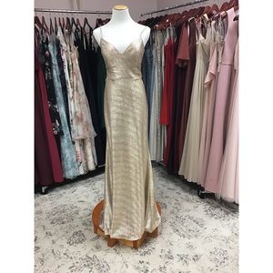 Hayley Paige Occasions 5966 gold/cashmere size 8.